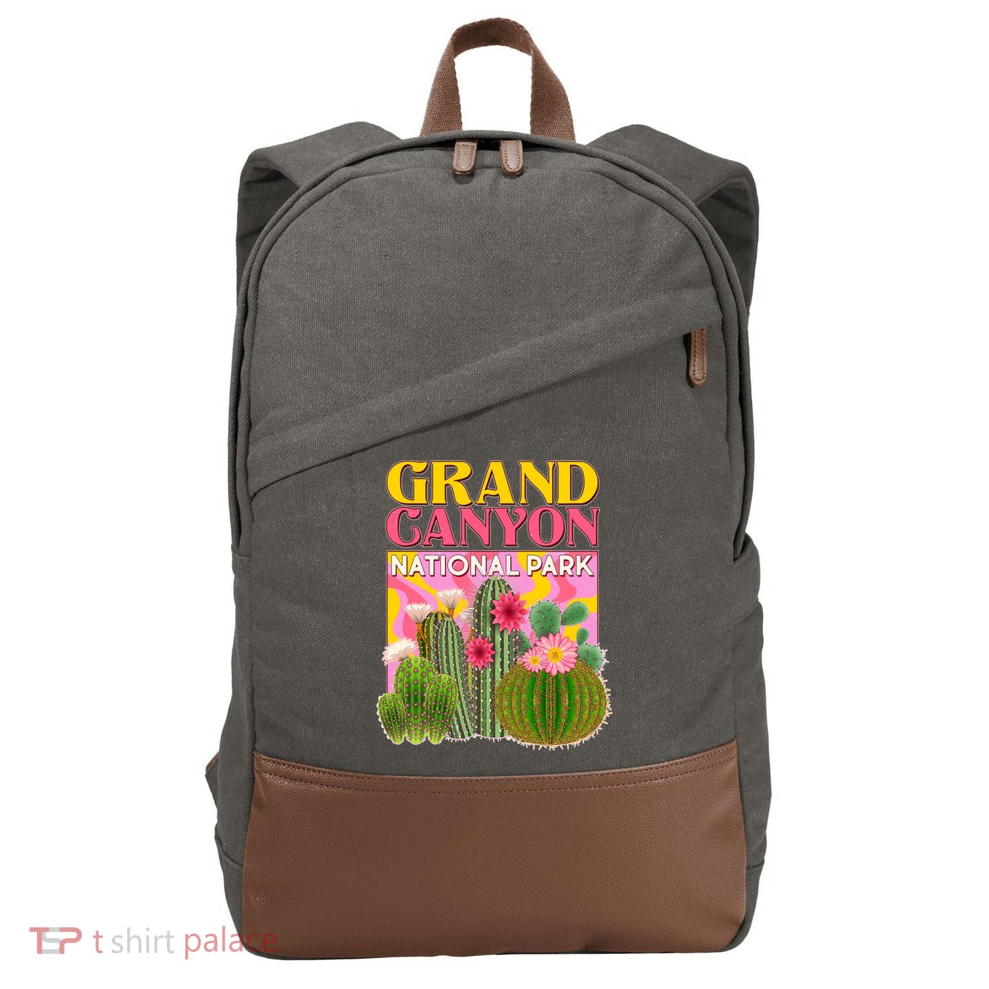 Vintage Retro Grand Canyon Travel Poster Cotton Canvas Backpack