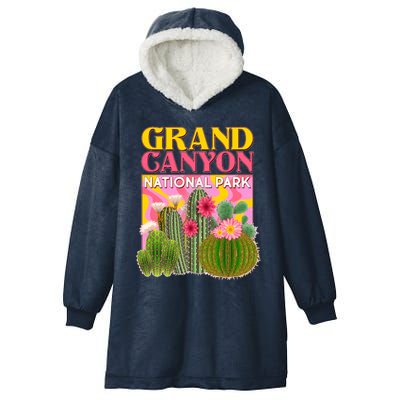 Vintage Retro Grand Canyon Travel Poster Hooded Wearable Blanket