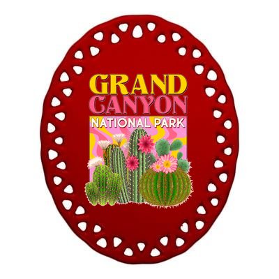 Vintage Retro Grand Canyon Travel Poster Ceramic Oval Ornament