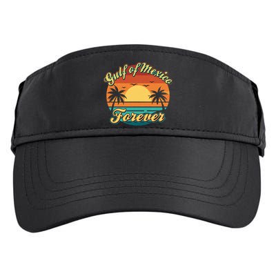 Vintage Retro Gulf Of Mexico Forever Adult Drive Performance Visor