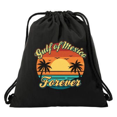 Vintage Retro Gulf Of Mexico Forever Drawstring Bag