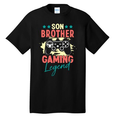 Vintage Retro Gamer Gift Son Brother Gaming Legend Tall T-Shirt