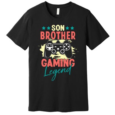 Vintage Retro Gamer Gift Son Brother Gaming Legend Premium T-Shirt