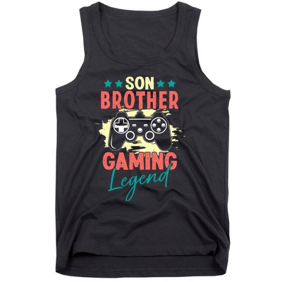 Vintage Retro Gamer Gift Son Brother Gaming Legend Tank Top