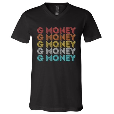 Vintage Retro G Money V-Neck T-Shirt