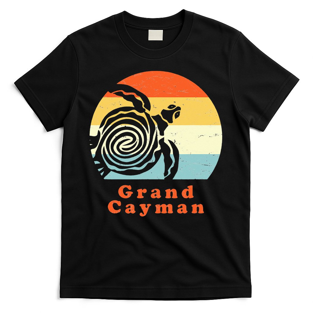 Vintage Retro Grand Cayman Tribal Turtle Sun Vacation Gift T-Shirt