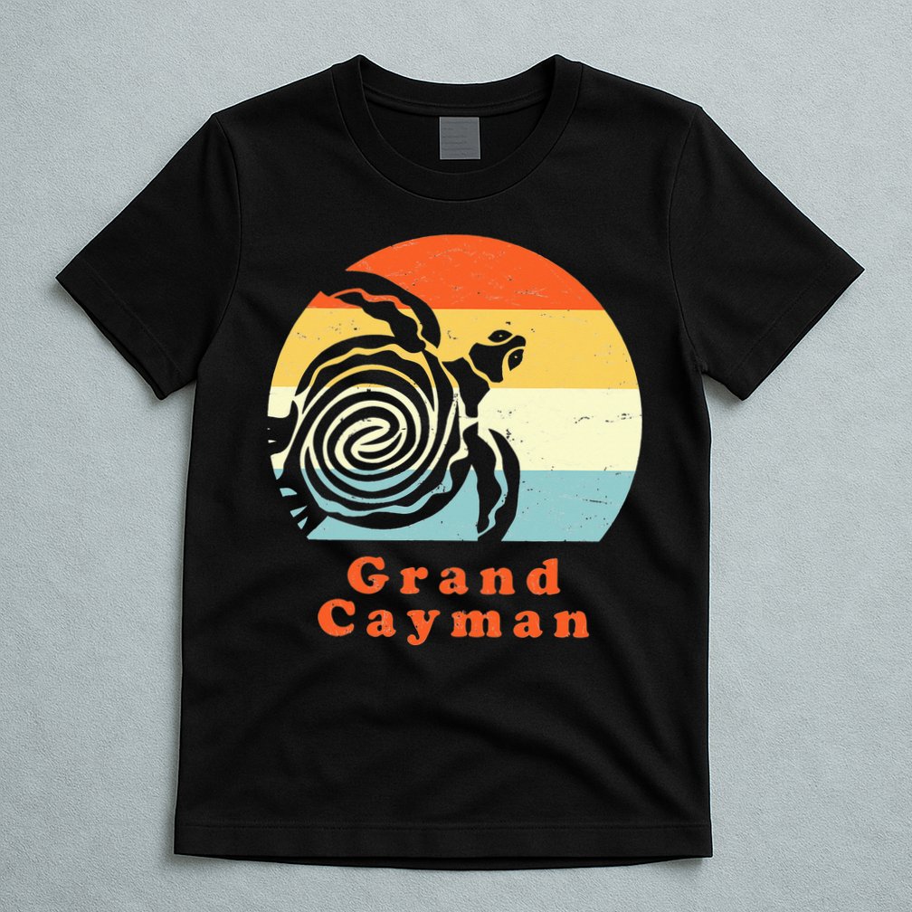 Vintage Retro Grand Cayman Tribal Turtle Sun Vacation Gift T-Shirt