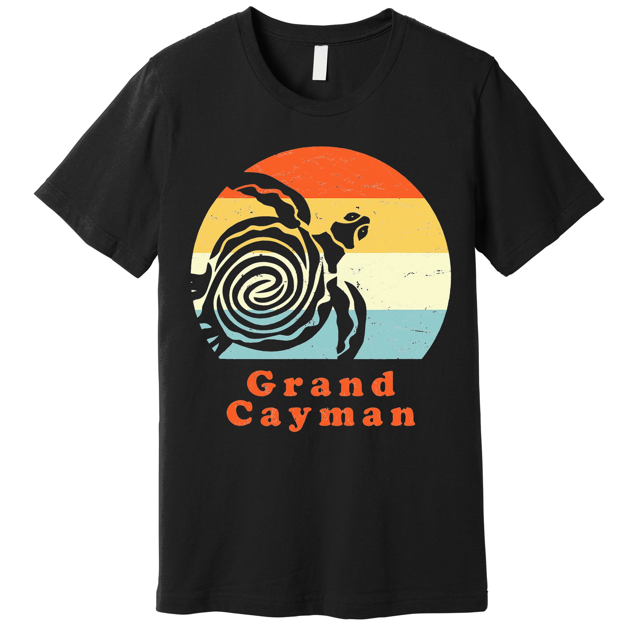 Vintage Retro Grand Cayman Tribal Turtle Sun Vacation Gift Premium T-Shirt