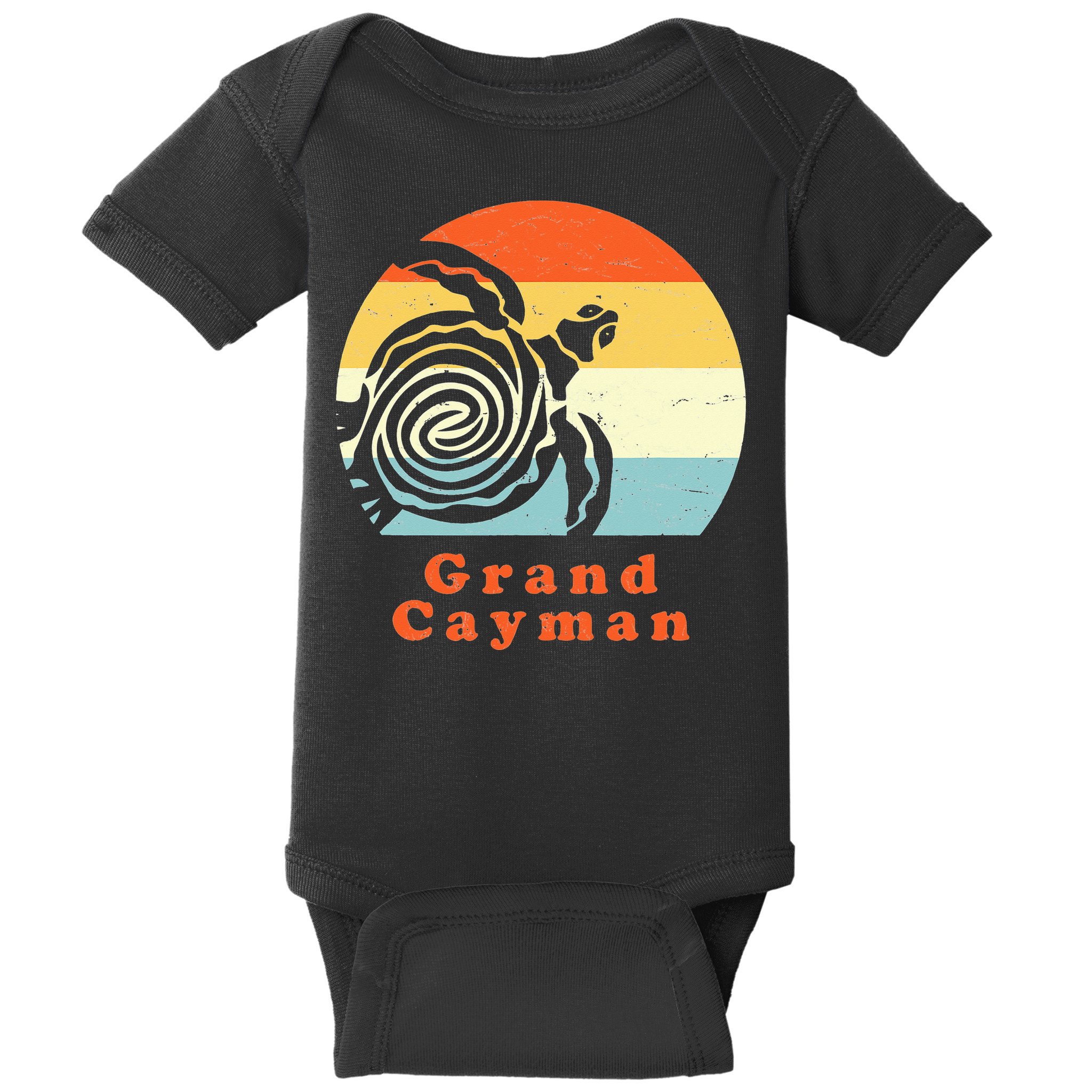 Vintage Retro Grand Cayman Tribal Turtle Sun Vacation Gift Baby Bodysuit