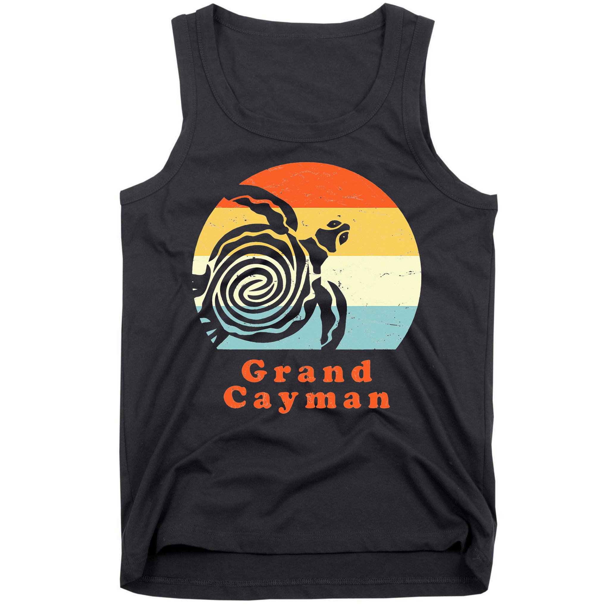 Vintage Retro Grand Cayman Tribal Turtle Sun Vacation Gift Tank Top