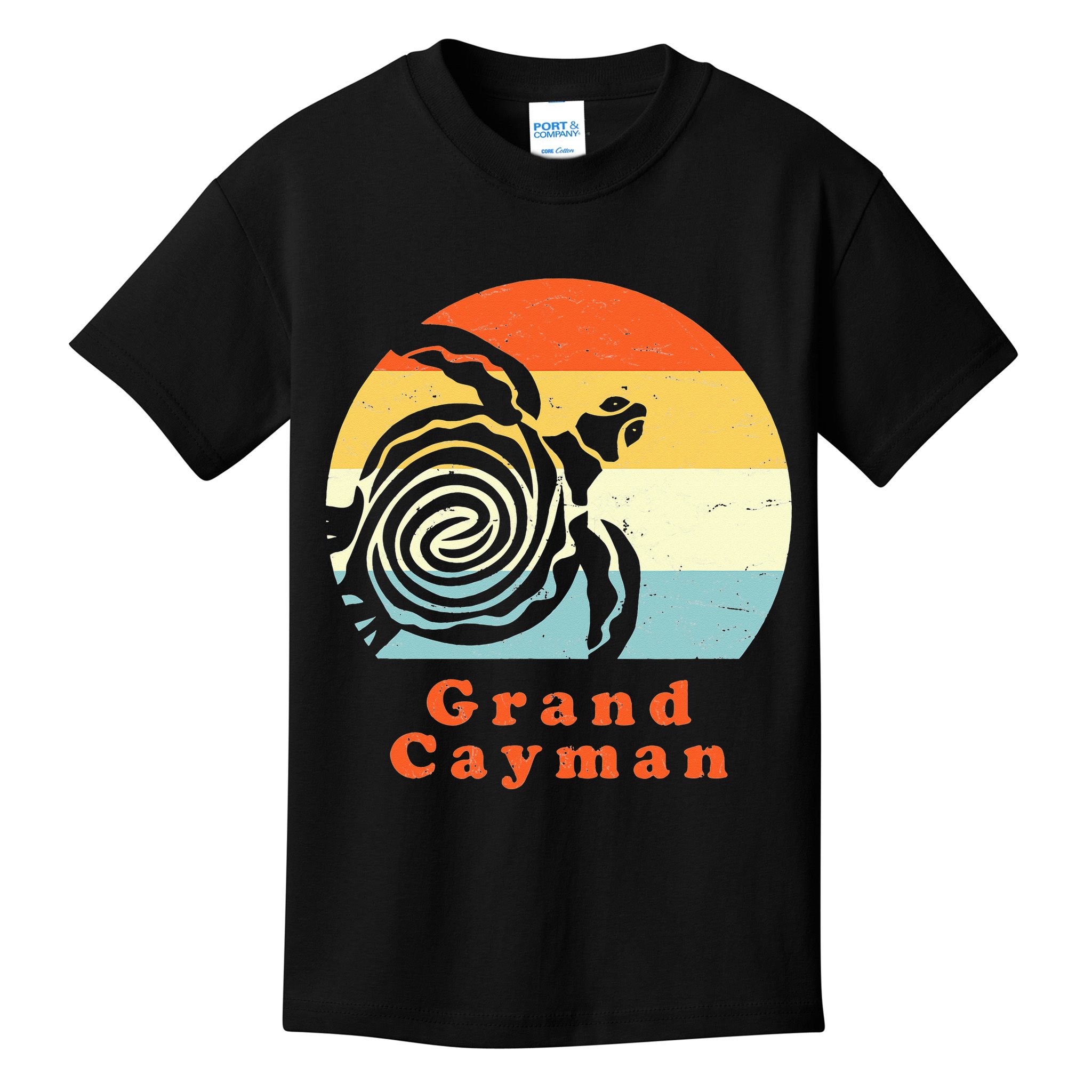 Vintage Retro Grand Cayman Tribal Turtle Sun Vacation Gift Kids T-Shirt