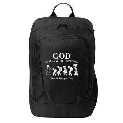 Vintage Retro God Walks With His People World Refugee Day Gift City Backpack