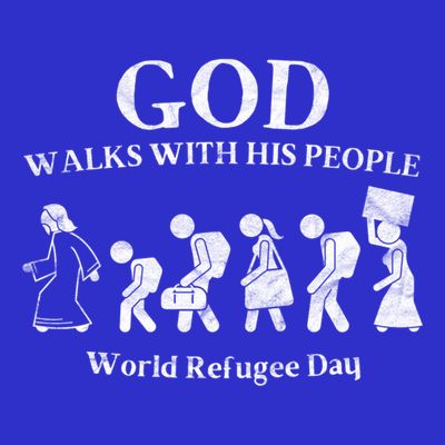 Vintage Retro God Walks With His People World Refugee Day Gift T-Shirt