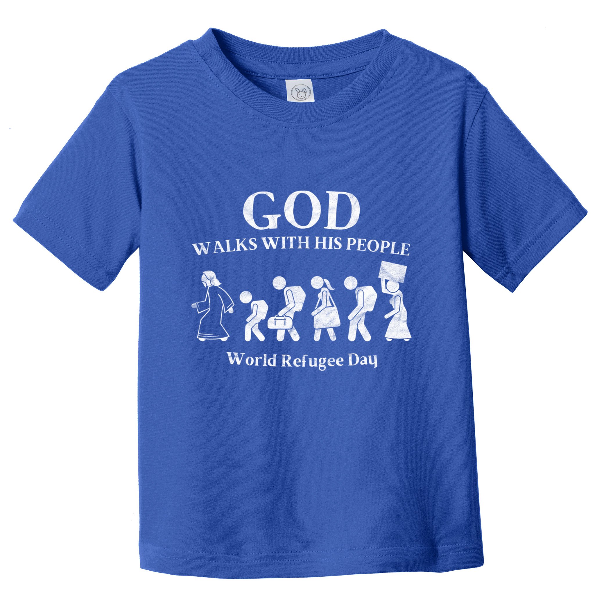 Vintage Retro God Walks With His People World Refugee Day Gift Toddler T-Shirt