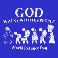 Vintage Retro God Walks With His People World Refugee Day Gift Toddler T-Shirt
