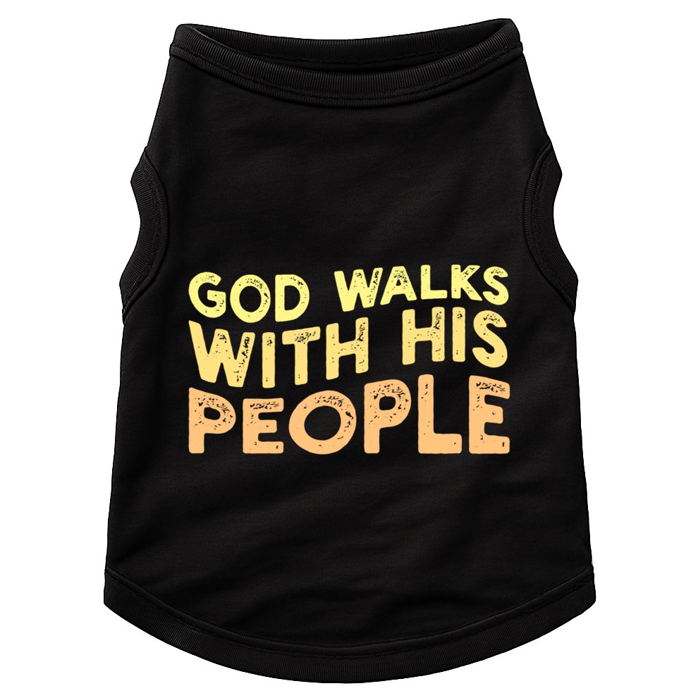 Vintage Retro God Walks With His People World Refugee Day Funny Gift Doggie Tank
