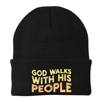 Vintage Retro God Walks With His People World Refugee Day Funny Gift Beanie