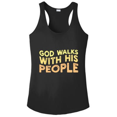 Vintage Retro God Walks With His People World Refugee Day Funny Gift Ladies PosiCharge Competitor Racerback Tank