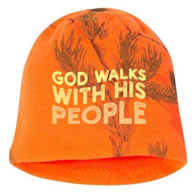 Vintage Retro God Walks With His People World Refugee Day Funny Gift Kati - Camo Knit Beanie