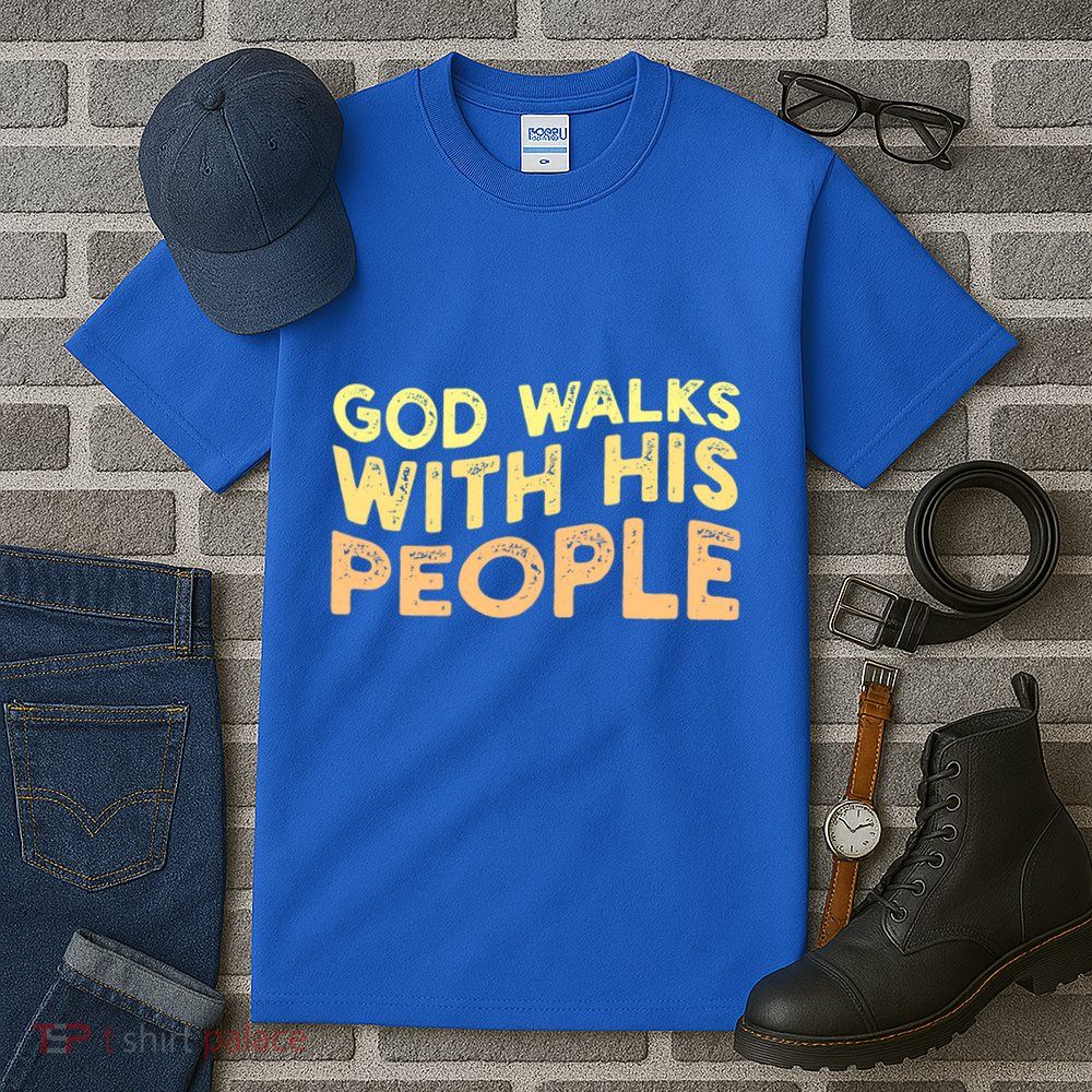 Vintage Retro God Walks With His People World Refugee Day Funny Gift Tall T-Shirt