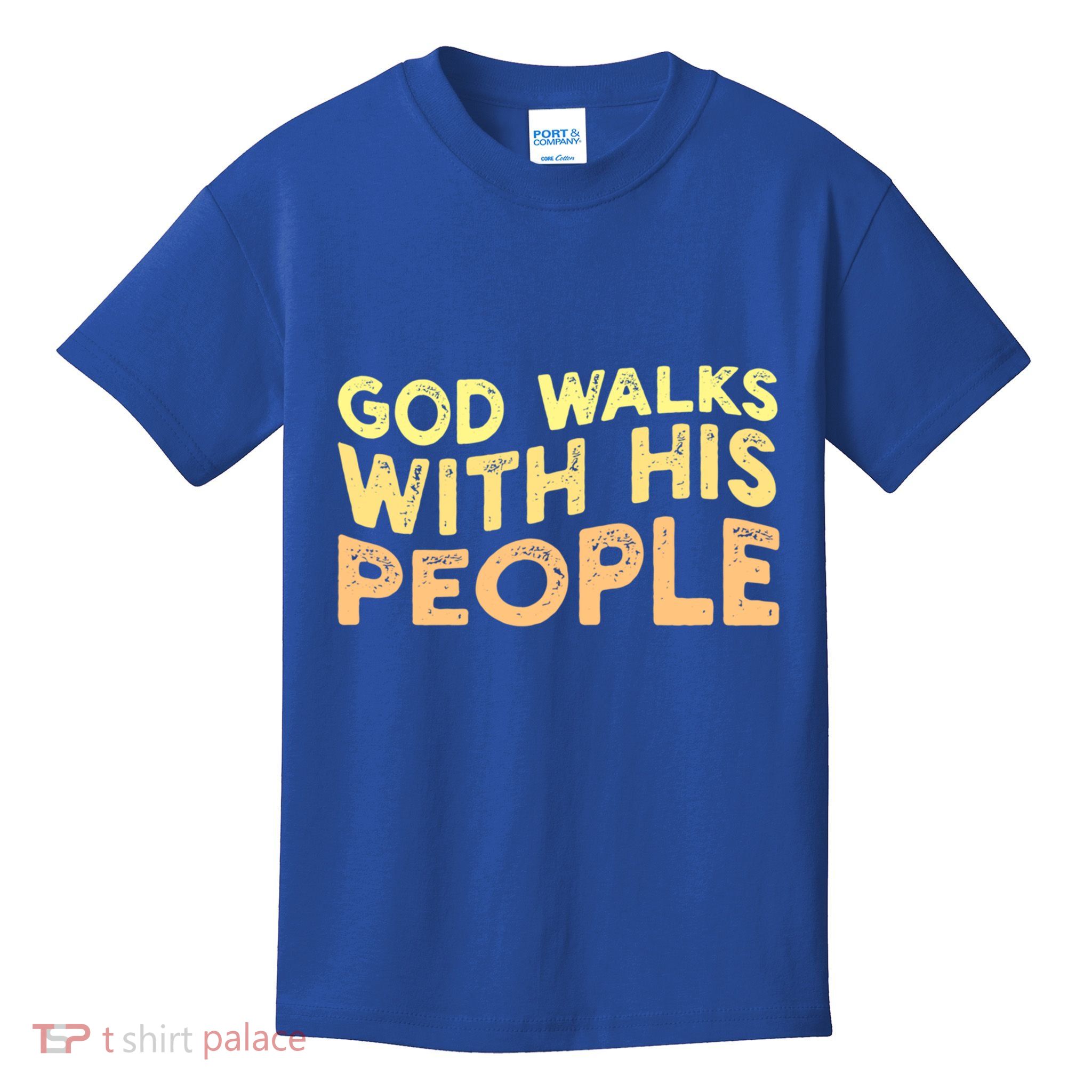 Vintage Retro God Walks With His People World Refugee Day Funny Gift Kids T-Shirt