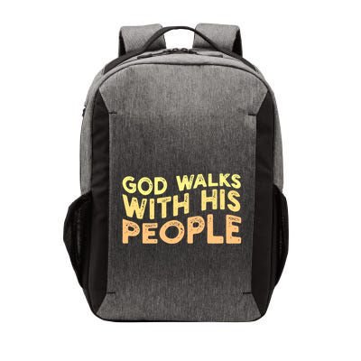 Vintage Retro God Walks With His People World Refugee Day Funny Gift Vector Backpack