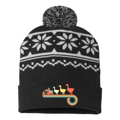 Vintage Retro Goose USA-Made Snowflake Beanie