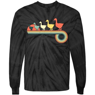Vintage Retro Goose Tie-Dye Long Sleeve Shirt