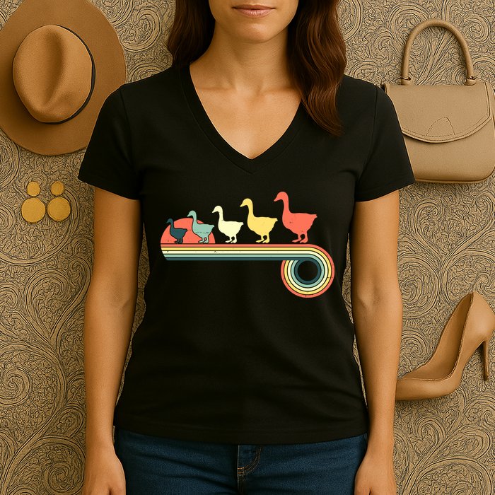 Vintage Retro Goose Women's V-Neck T-Shirt