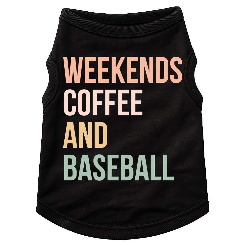 Vintage Retro Game Day Weekends Coffee And Baseball Doggie Tank