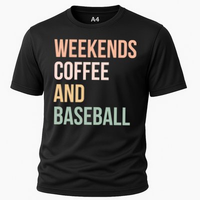 Vintage Retro Game Day Weekends Coffee And Baseball Performance Shirt