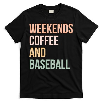 Vintage Retro Game Day Weekends Coffee And Baseball T-Shirt