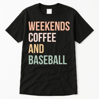 Vintage Retro Game Day Weekends Coffee And Baseball Tall T-Shirt
