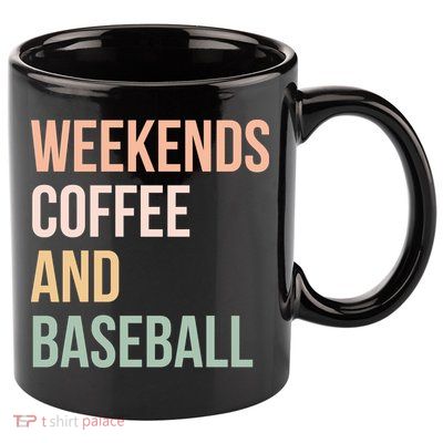 Vintage Retro Game Day Weekends Coffee And Baseball 11oz C Handle Ceramic Mug