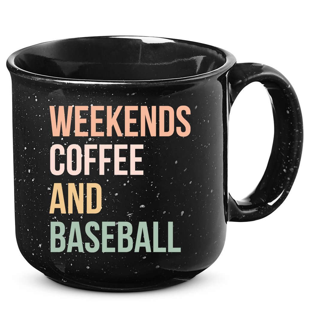 Vintage Retro Game Day Weekends Coffee And Baseball 15oz Campfire Ceramic Mug