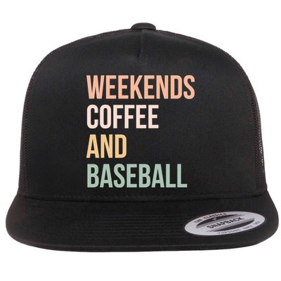 Vintage Retro Game Day Weekends Coffee And Baseball Flatbill Hat