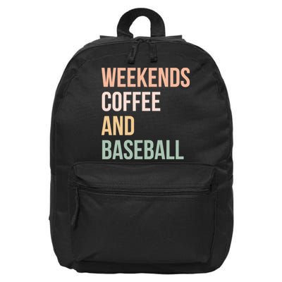 Vintage Retro Game Day Weekends Coffee And Baseball 16 in Basic Backpack