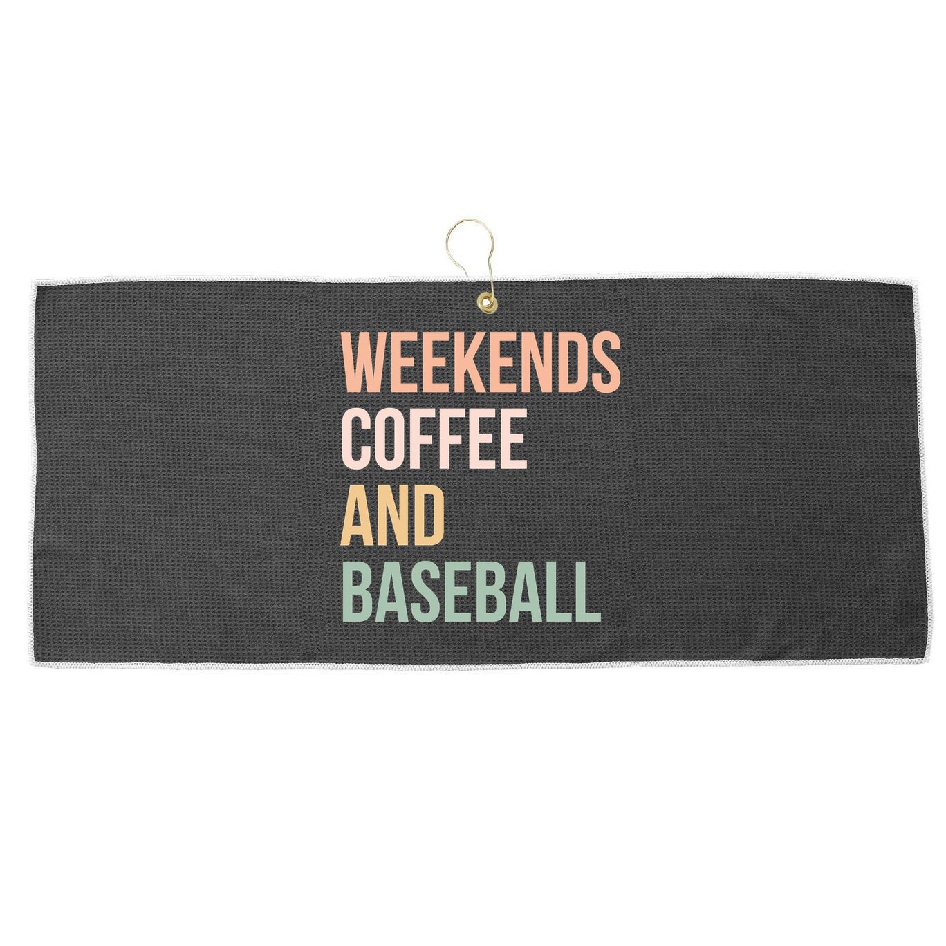 Vintage Retro Game Day Weekends Coffee And Baseball Large Microfiber Waffle Golf Towel