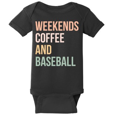 Vintage Retro Game Day Weekends Coffee And Baseball Baby Bodysuit
