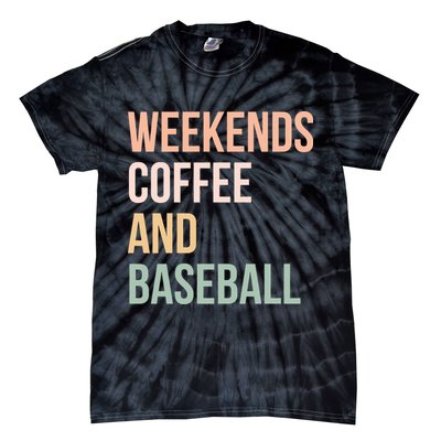 Vintage Retro Game Day Weekends Coffee And Baseball Tie-Dye T-Shirt