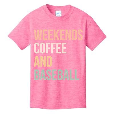 Vintage Retro Game Day Weekends Coffee And Baseball Kids T-Shirt
