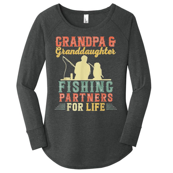 Vintage Retro Grandpa And Granddaughter Fishing Partners Women's Perfect Tri Tunic Long Sleeve Shirt