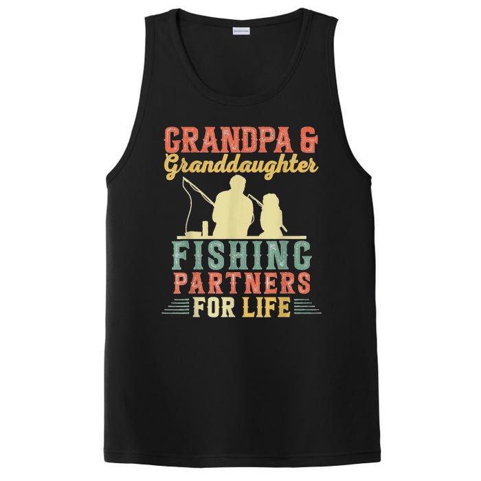 Vintage Retro Grandpa And Granddaughter Fishing Partners PosiCharge Competitor Tank