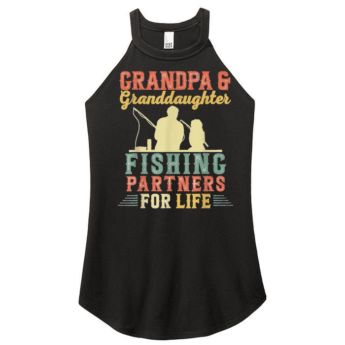 Vintage Retro Grandpa And Granddaughter Fishing Partners Women's Perfect Tri Rocker Tank