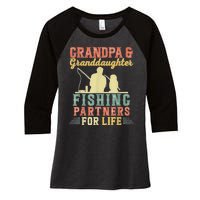 Vintage Retro Grandpa And Granddaughter Fishing Partners Women's Tri-Blend 3/4-Sleeve Raglan Shirt