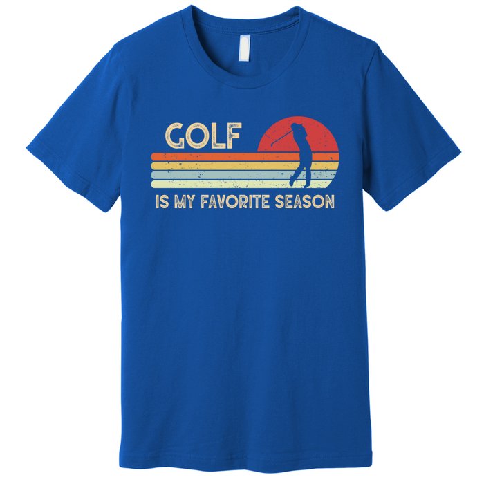 Vintage Retro Golf Is My Favorite Season Funny Gift Premium T-Shirt