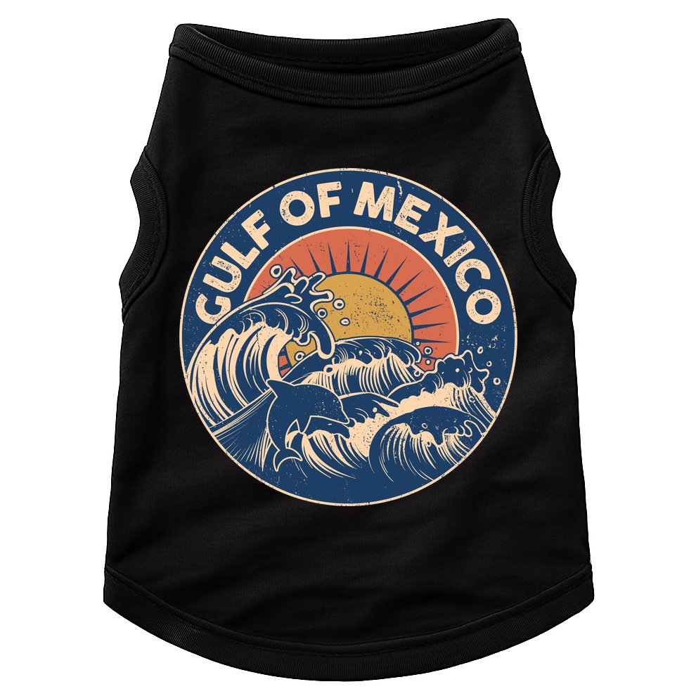 Vintage Retro Gulf of Mexico Emblem Doggie Tank