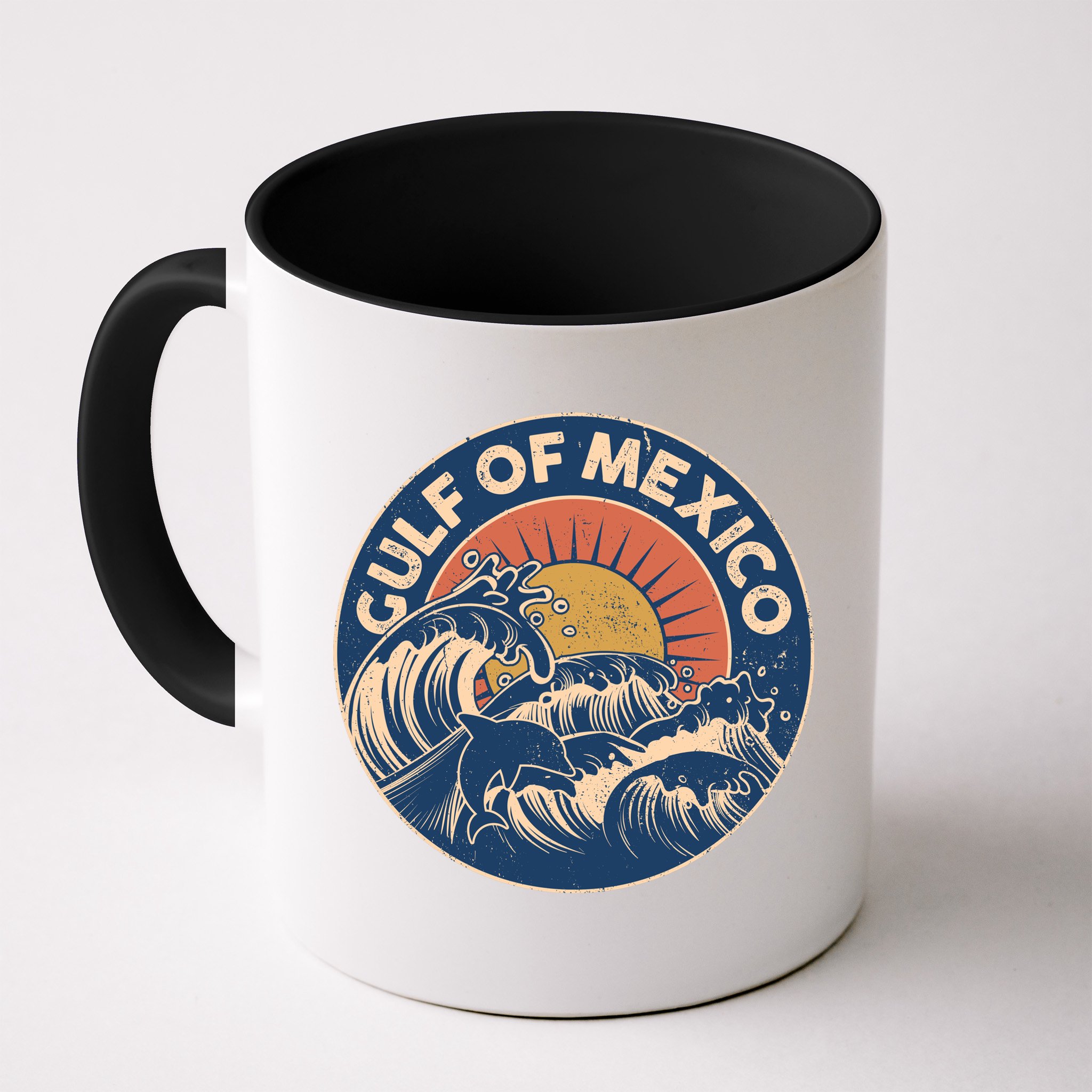 Vintage Retro Gulf of Mexico Emblem Mug