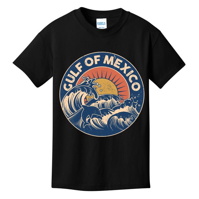Vintage Retro Gulf of Mexico Emblem Kids T-Shirt