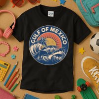 Vintage Retro Gulf of Mexico Emblem Kids T-Shirt